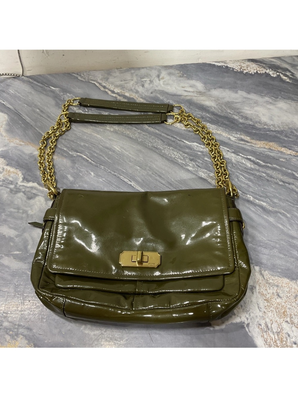 Coach  Leather Flap Bag Rare Pilot Limited Edition 17854  Olive Green